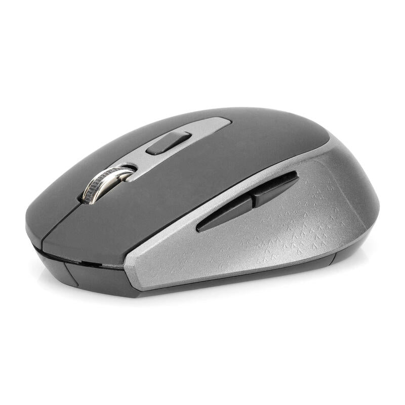 Raton Digitus Wireless Optical Mouse, 6 Botones 1600dpi Negro/Gris
