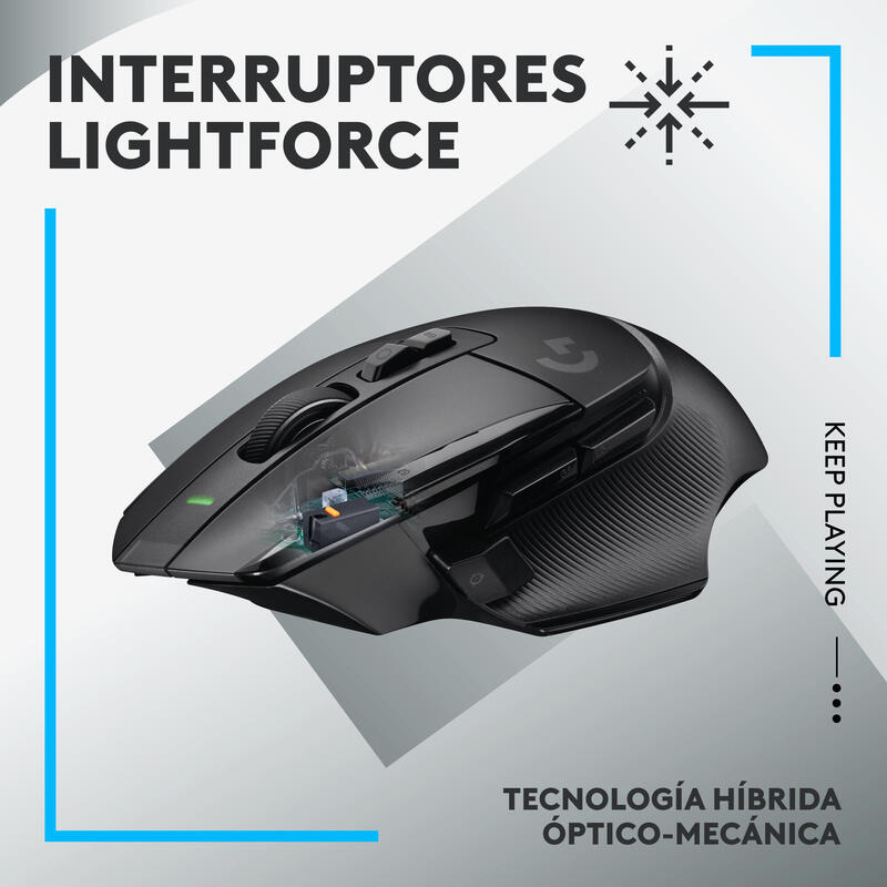 Raton Logitech G G502 X Lightspeed Gaming Optico Inalambrico 25600ppp Negro