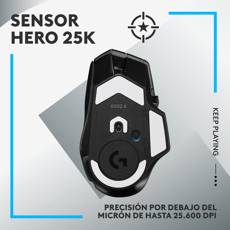 Raton Logitech G G502 X Lightspeed Gaming Optico Inalambrico 25600ppp Negro