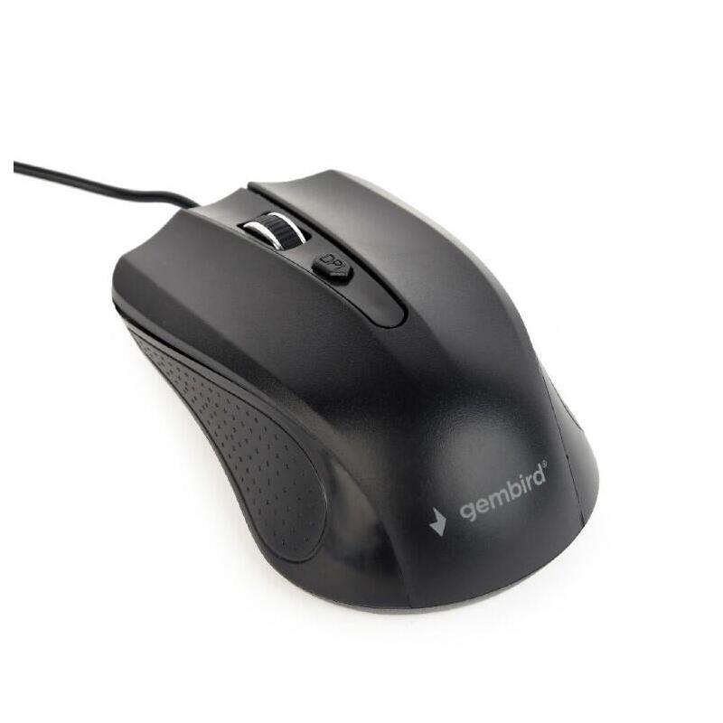 Ratón Óptico Con Cable Gembird Mus-4b-01l, Usb, Negro, Cable De 1,8 M