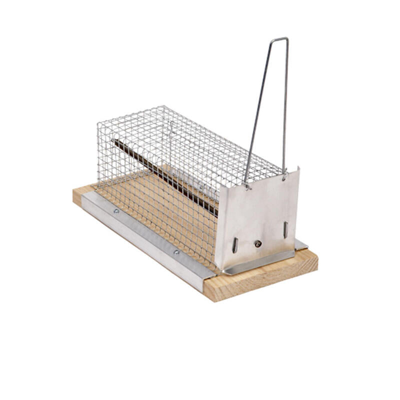 Ratonera De Tela Metalica Y Madera 21cm