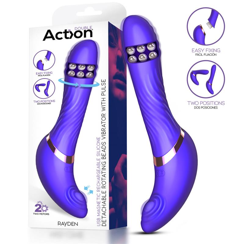 Rayden Vibrador Con Pulsación Y Bolas Internas Desmontable Dos Posiciones