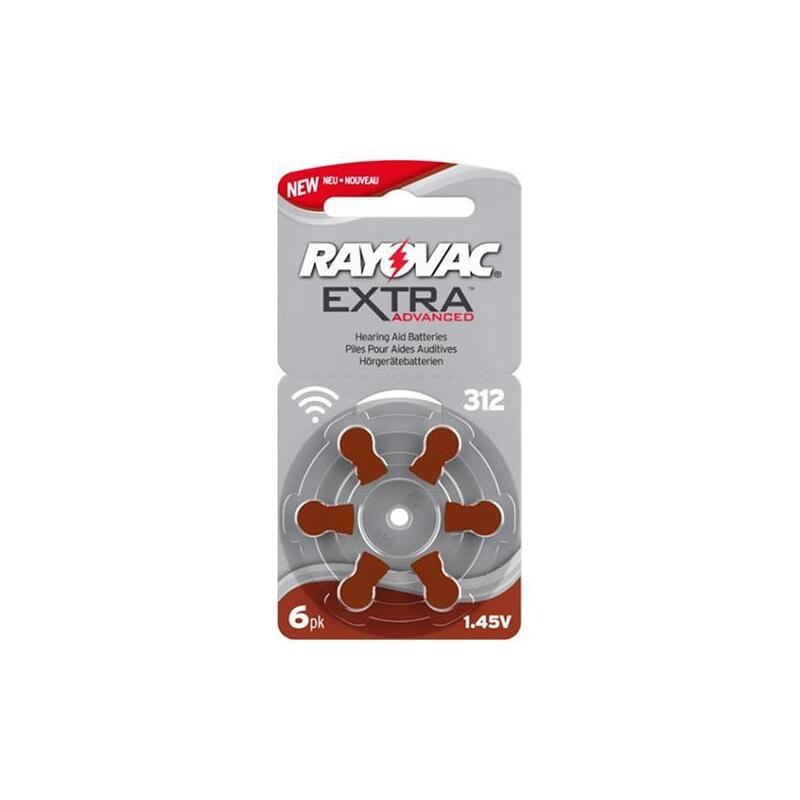 Rayovac Bateria Zinc Air, 312, 1.4v Pack 6 Unidades