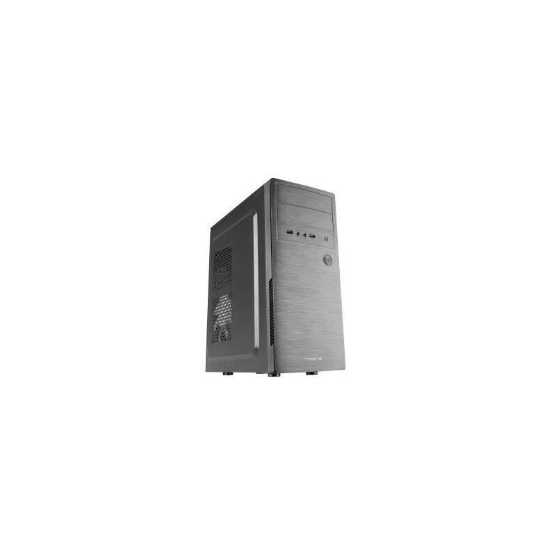 Reacondicionado - (Km0) Caja Atx Tacens Initiox Black Frontal Con Acabado Aluminio Pulido 2xbahia Externa 5.25" 2xusb
