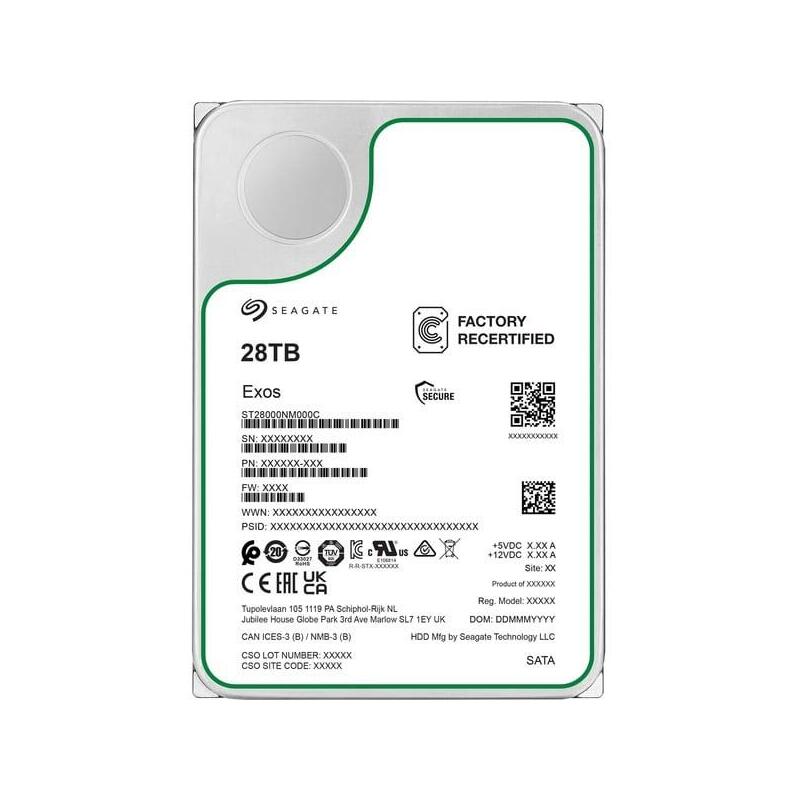 Reacondicionado Seagate Exos 28 Tb (Sata 6 Gb/S, 3,5") St28000nm000c