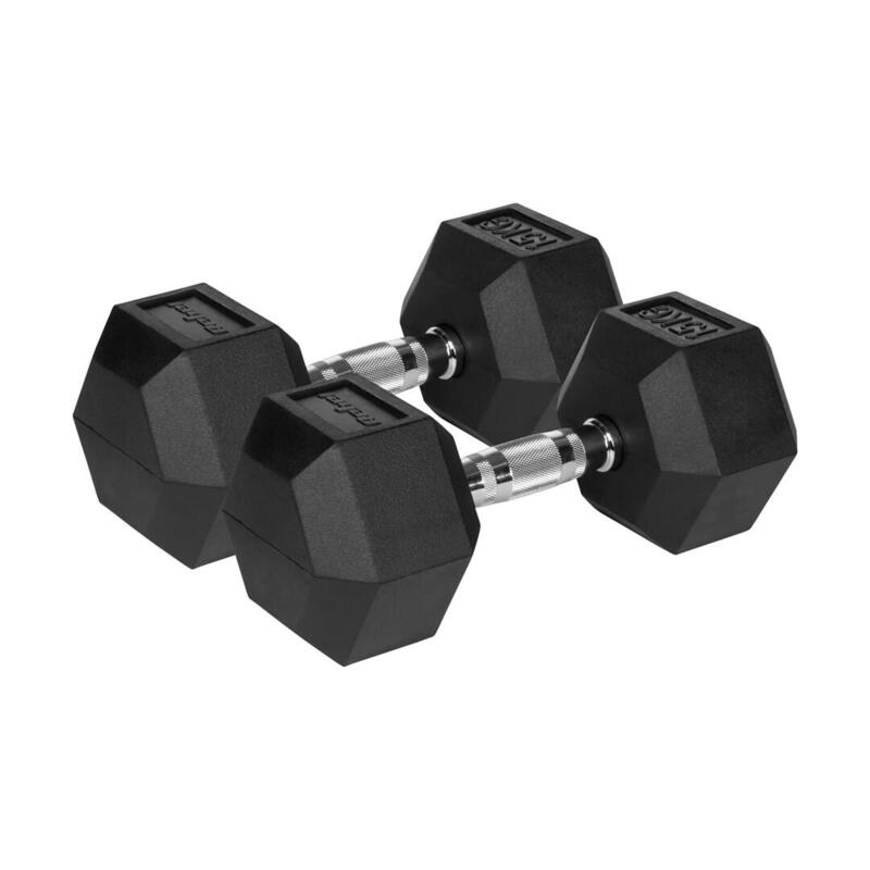 Rebel Active Mancuernas De Hierro Fundido Recubiertas De Goma 2x15 Kg