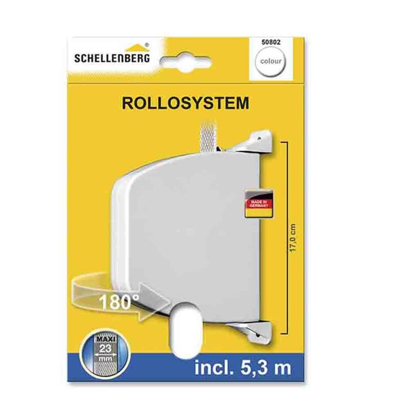Recogedor Exterior Abatible 34x188x156mm Blanco Giratorio 180° Con 5,3m De Cinta Schellenberg
