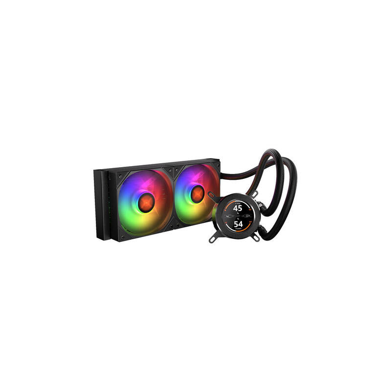 Refrigeración Liquida Cpu Krux Hydroglance 240 Lcd, Negro Krxe003
