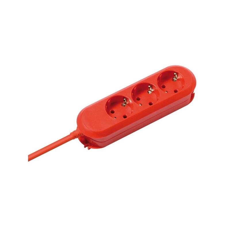 Regleta Bachmann Smart De 3 Tomas Roja 3,0 M, Sin Interruptor