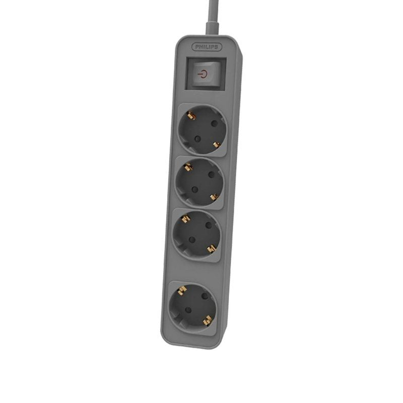 Regleta Con Interruptor Philips Chp2144g 62 4 Tomas De Corriente Cable 1.5m Gris