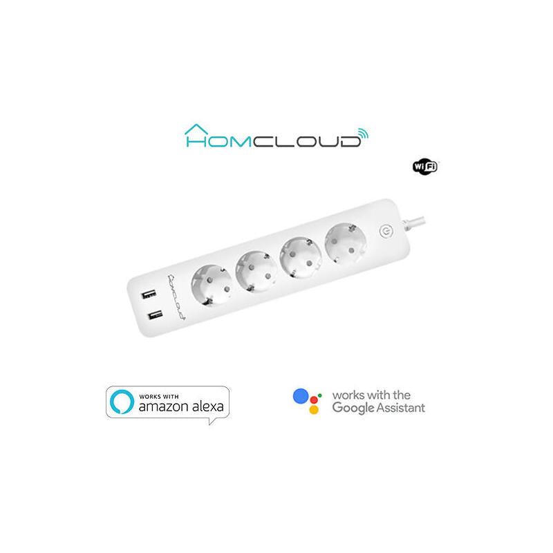 Regleta Wi-Fi 16a 4 Schuko + 2 Usb Con Control De Energía