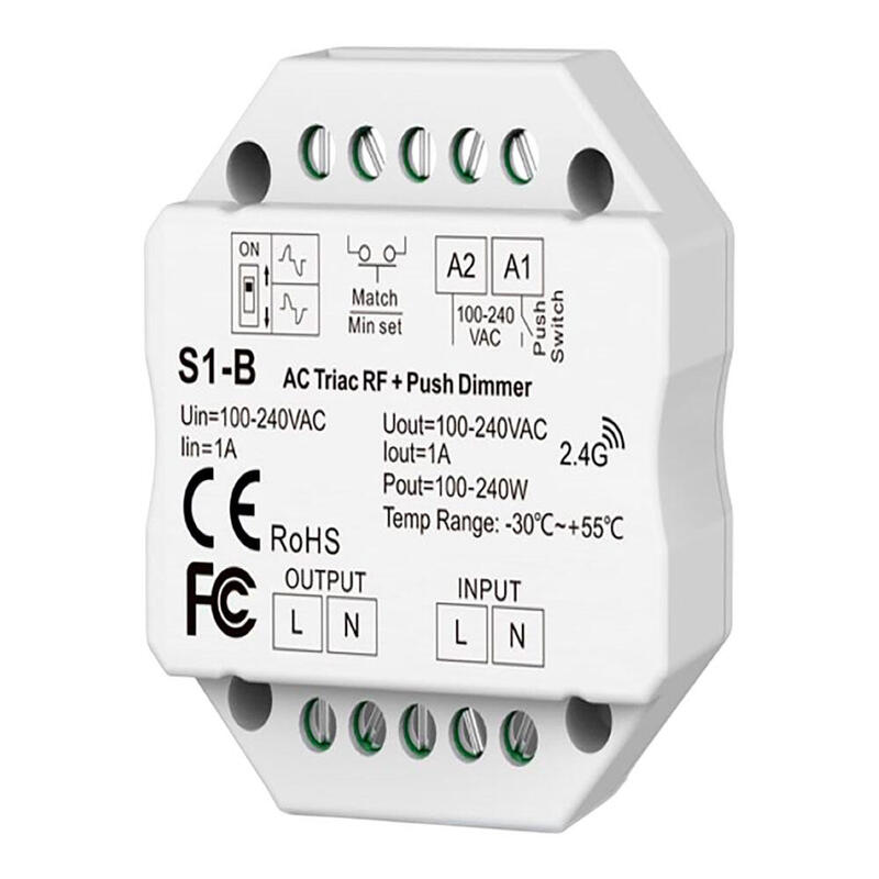 Regulador Rf Triac Pastilla, Todo Tipo De Lámparas, 1,5 A, 100 - 360 W, 100 - 240 V, Ø52 X 26 Mm