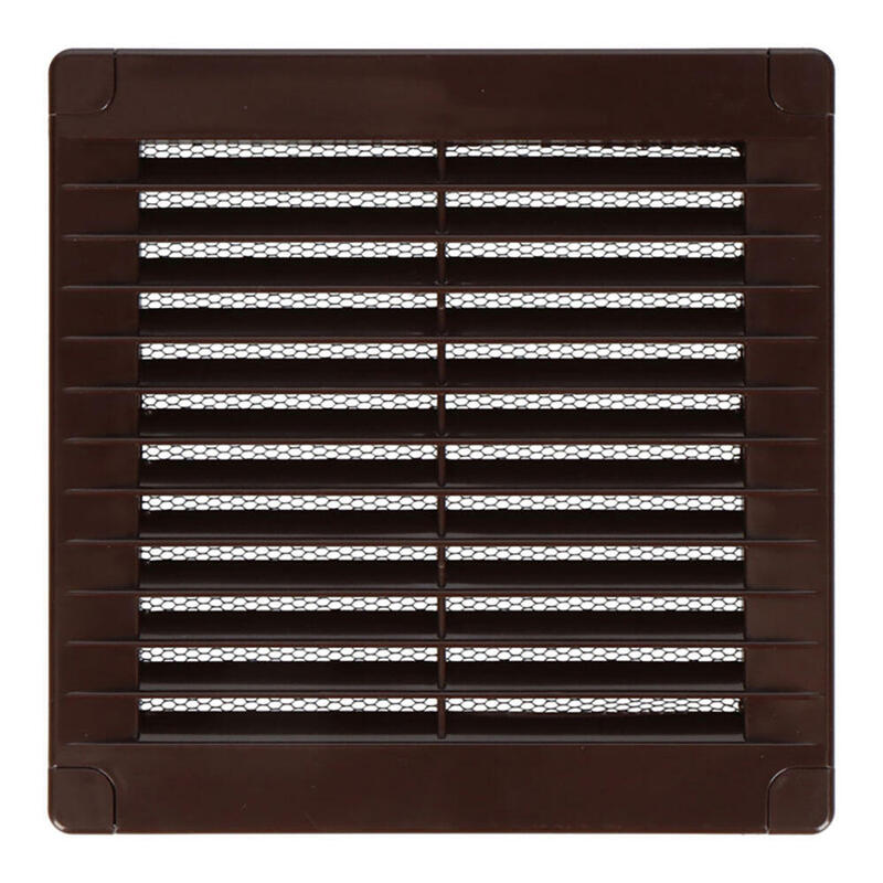 Rejilla Ventilación Cuadrada Con Tapones 150x150x7mm Abs Marrón