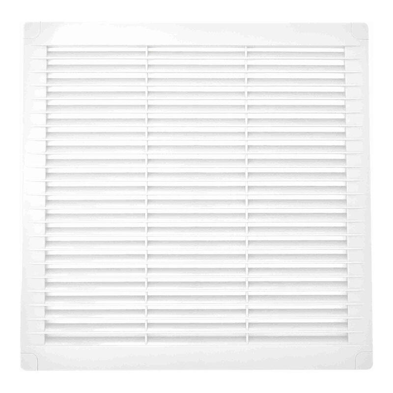 Rejilla Ventilación Cuadrada Con Tapones Y Mosquitera 300x300x7mm Abs Blanca