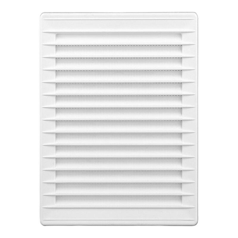 Rejilla Ventilacíón Rectangular Empotrable Mosquitera Abs 137x207mm Blanco
