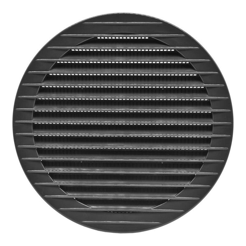 Rejilla Ventilación Redonda Empotrable Con Mosquitera Ø150mm Abs Gris Antracita
