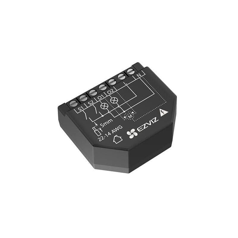 Relé Wifi Inteligente Color Negro Control Inalámbrico De Iluminación. Medición Consumo Eléctrico. Gestión De Dos Circuitos Eléctricos Independientes
