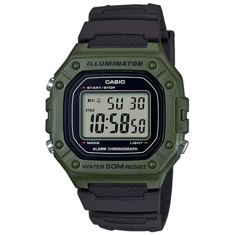 Reloj Digital Casio Collection W-218h-3avef 45mm Verde