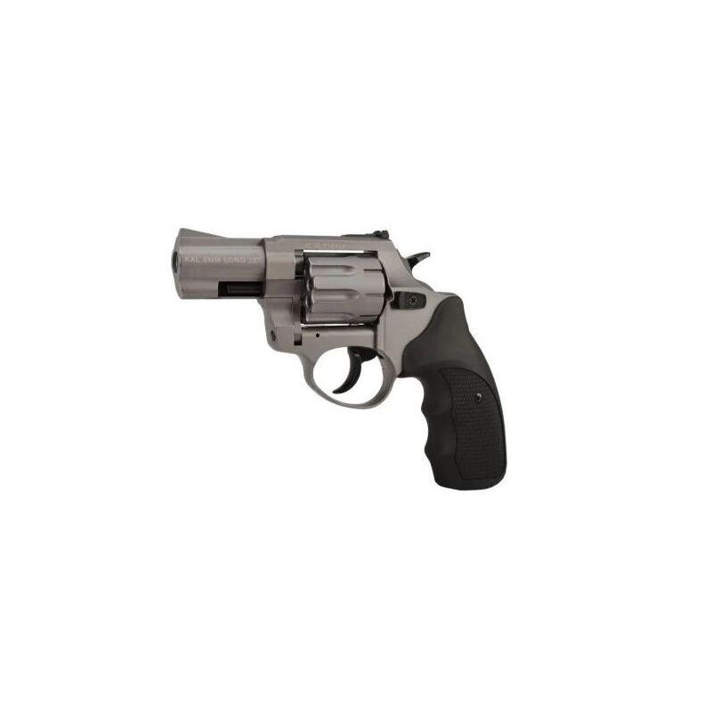 Revólver De Fogueo Con Señal De Alarma Zoraki R1-K6l Bas, Cañón De 2,5", Calibre .22 Long Blank, Titanio.