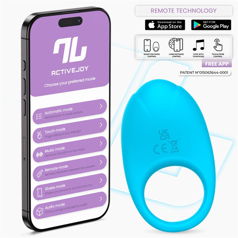 Ringo Anillo Vibrador Con App Unibody Azul