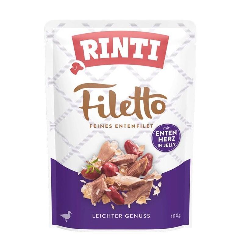 Rinti Filetto Chicken Fillet With Duck Hearts- Comida Húmeda Para Perros - 100g