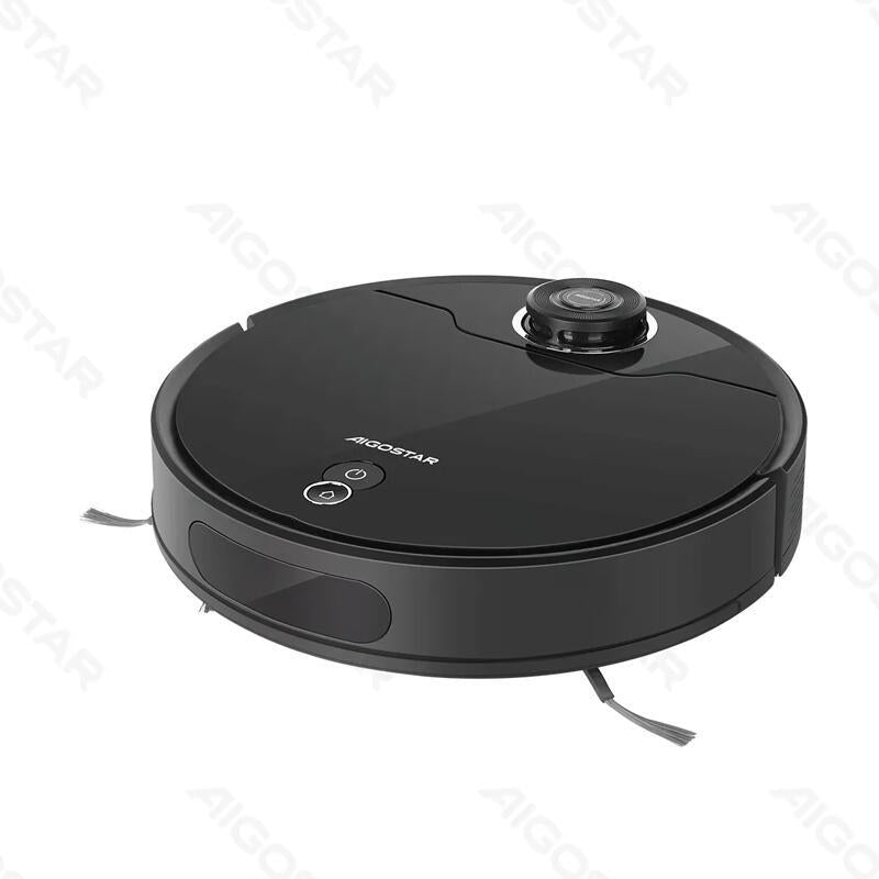 Robot Aspirador Wifi Inteligente Con Laser Negro Aigostar