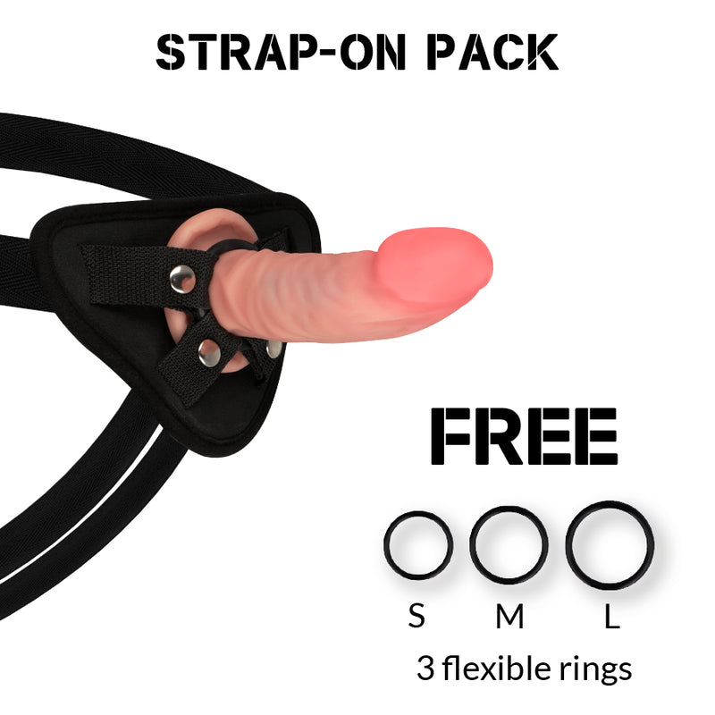 Rockarmy - Arnes + Dual Density Tiger Dildo Realista 14 Cm -O- 4.46 Cm