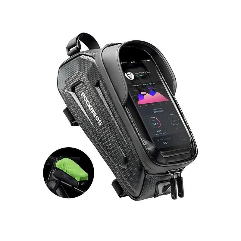 Rockbros B68 Bolsa Para Cuadro De Bicicleta Bolsillo Para Teléfono 1,7l Negro