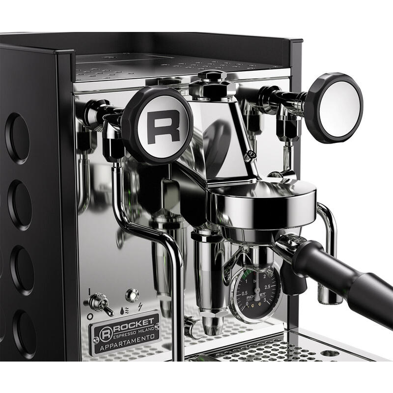 Rocket Appartamento Kompakte Siebträger Espressomaschine Negro Blanco