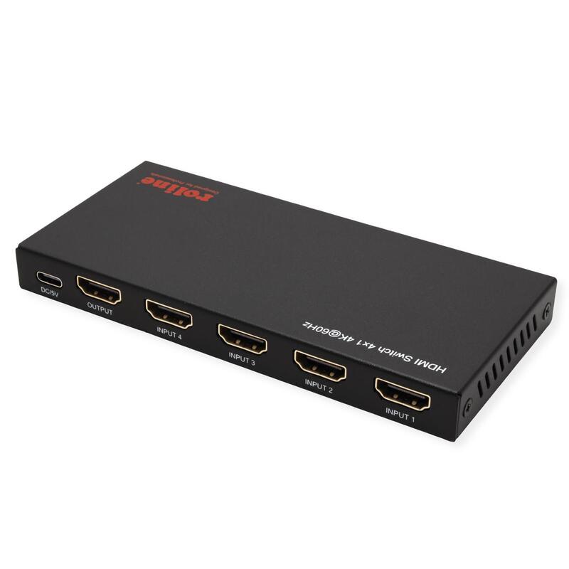 Roline 4k Hdmi Switch, 4-Vías, Con Mando A Distancia