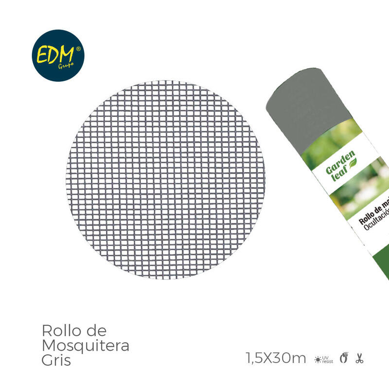 Rollo De Mosquitera, Gris, 1,50 X 30 M