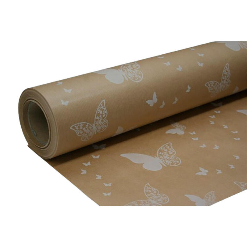 Rollo De Papel De Regalo Mariposas Blancas 70 Cm X 50 M