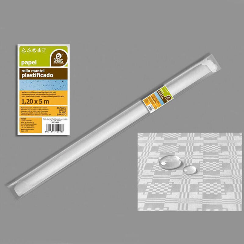 Rollo Mantel Plastificado Blanco 5x1,2m