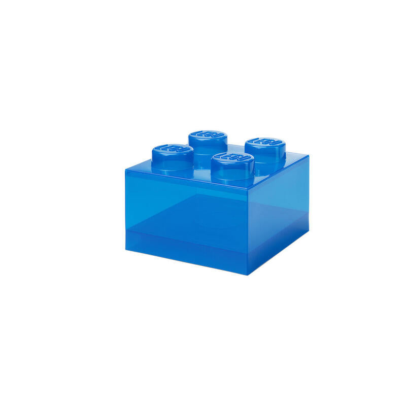 Room Copenhagen Lego Storage Brick 4 Top Lid Glitter, Caja De Almacenamiento Azul/Transparente 40090805