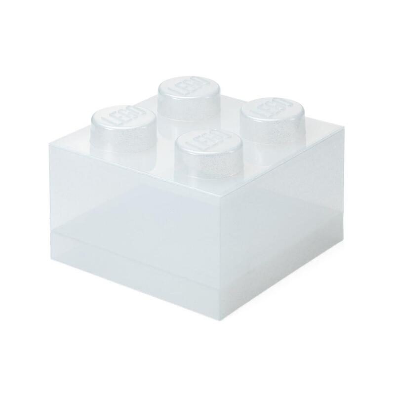 Room Copenhagen Lego Storage Brick 4 Top Lid Glitter, Caja De Almacenamiento Transparente 40090803