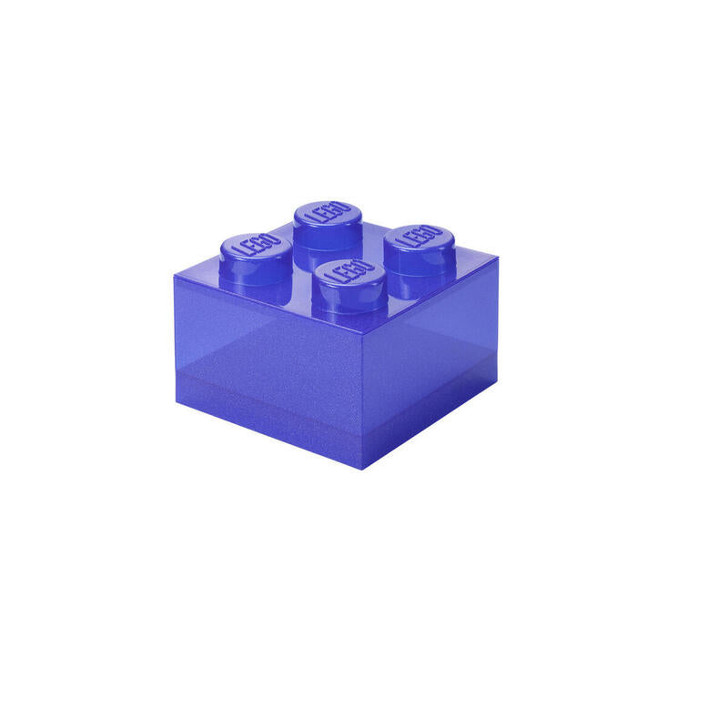 Room Copenhagen Lego Storage Brick 4 Top Lid Glitter, Caja De Almacenamiento Violeta/Transparente 40090800