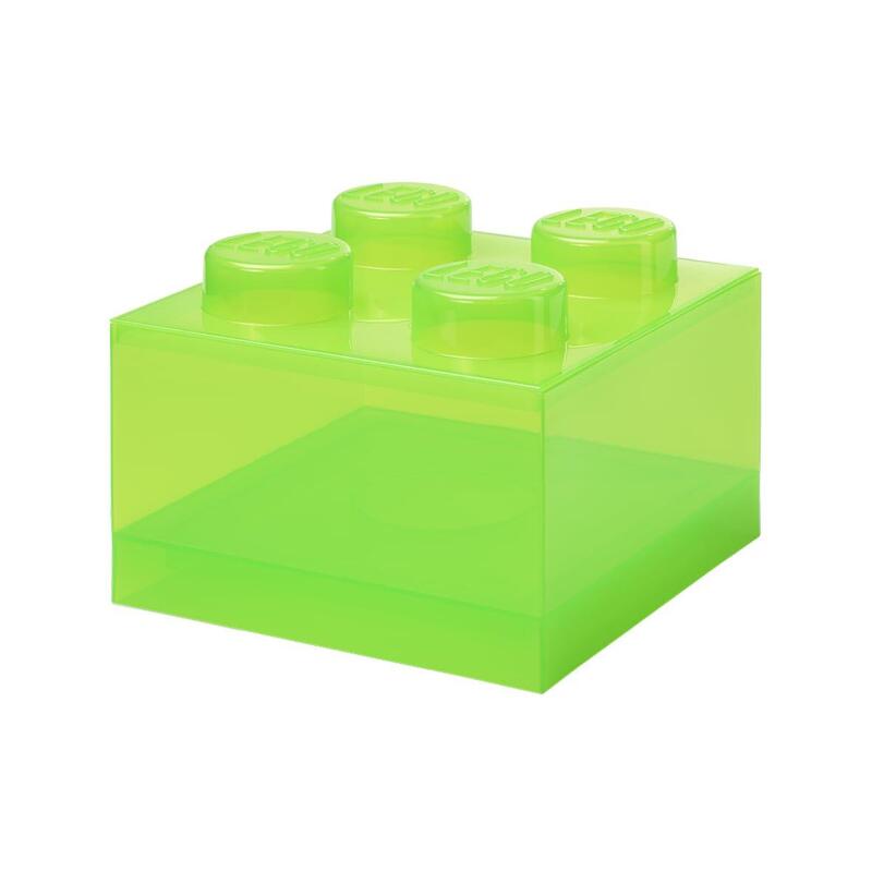 Room Copenhagen Lego Storage Brick 4 Top Lid Translucent, Caja De Almacenamiento Verde Claro/Transparente 40090806