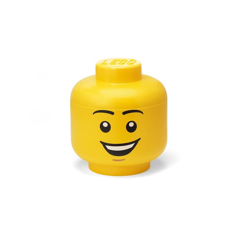 Room Copenhagen Lego Storage Head "Happy Boy", Klein (Amarillo) 40310812