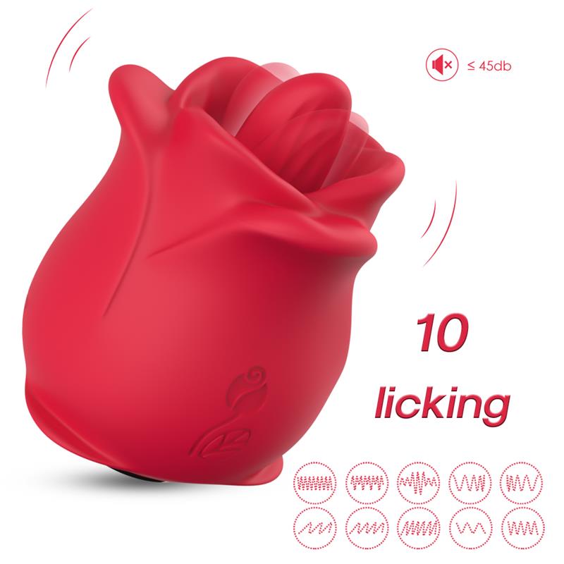 Rosa Con Licking Y Vibración Usb