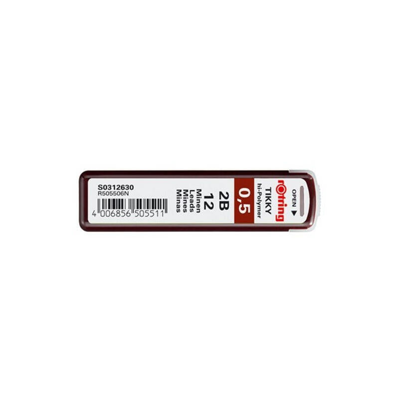 Rotring Plomo Fino Emaño Minas Finas 12 Piezas 0,5 2b