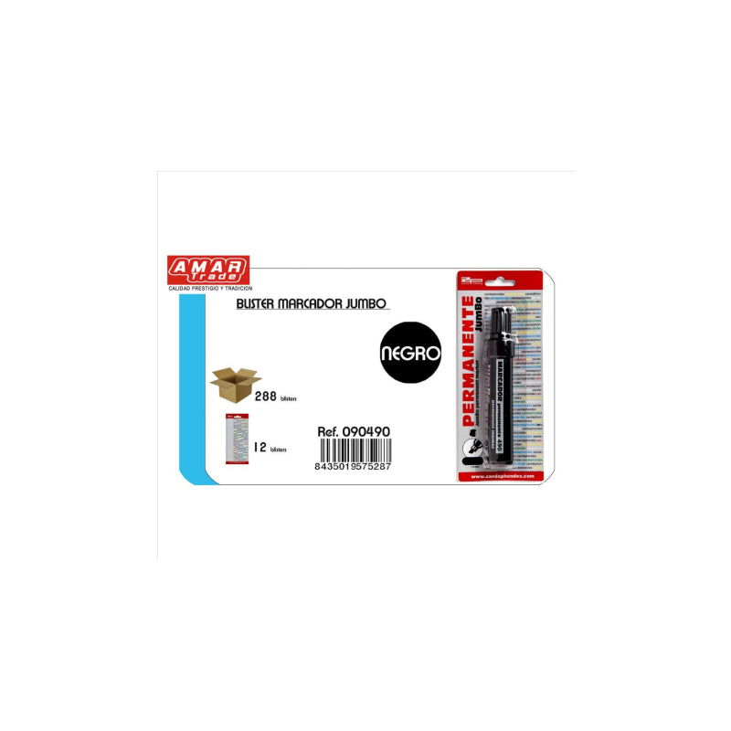 Rotulador Permanente Jumbo Negro 8mm