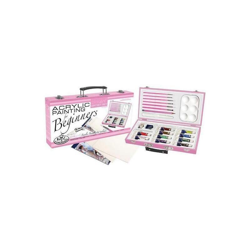 Royal Langnickel Maletín Rosa De Pinceles Y Pinturas Para Principiantes