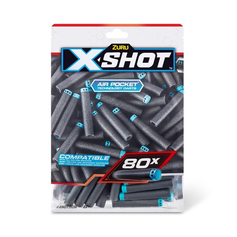 S001-X-Shot- Excel 80pk Refill Darts Foilbag,Bu