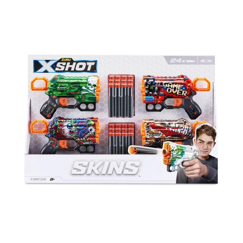 S001-X-Shot-Skins-Menace 4pk 24darts Open Box,B