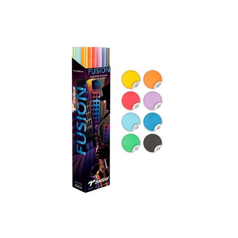 Sadipal Caja Expositora 30 Rollos Papel Kraft Verjurado 65gr 1x3m Fusión Collection Nuevo Surtido