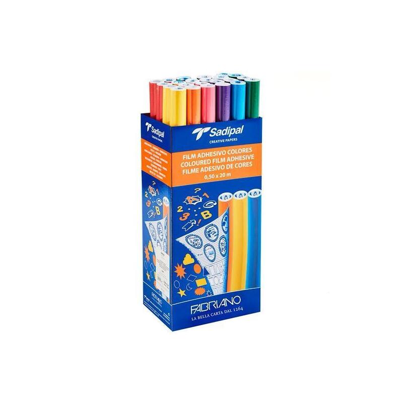 Sadipal Film Adhesivo Color 100 Micras Rollo 0,50x2m Expositor De 24u C/Surtidos Mate