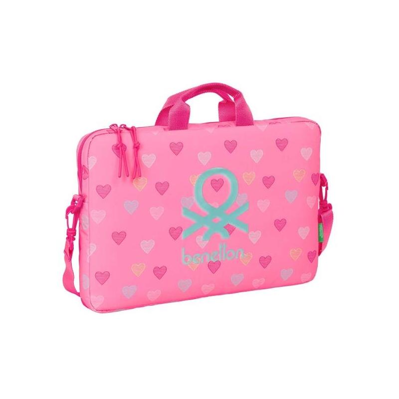 Safta Benetton Heart Maletin Para Portatil Hasta 15.6" - Interior Acolchado - Bandolera Ajustable - Asas De Mano -