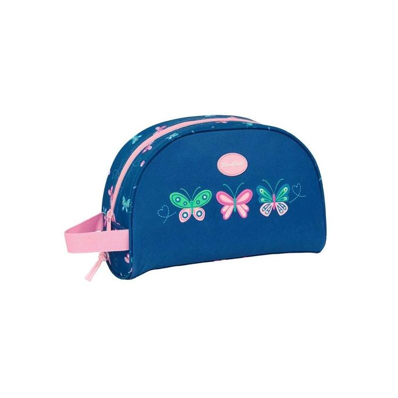 Safta Blackfit8 Mariposas Neceser De 5l - Cremallera - Asa Lateral - Adapatable A Carro - Bolsillo Interior -