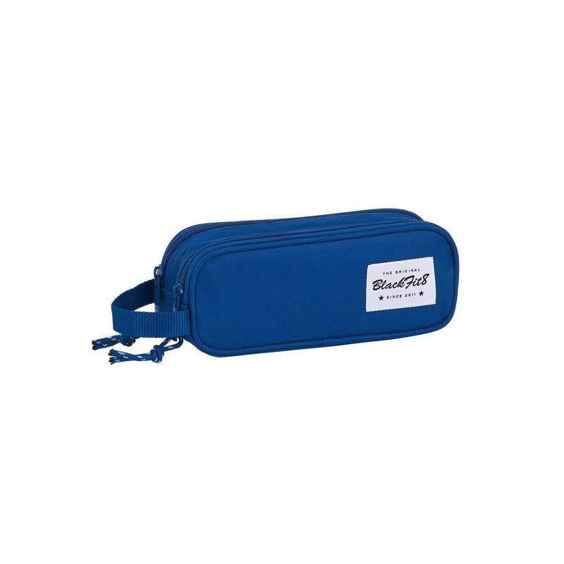 Safta Blackfit8 Oxford Portatodo - 2 Compartimentos Con Cremalleras - Asa Lateral - 1l - 210x60x80mm - Azul Oscuro