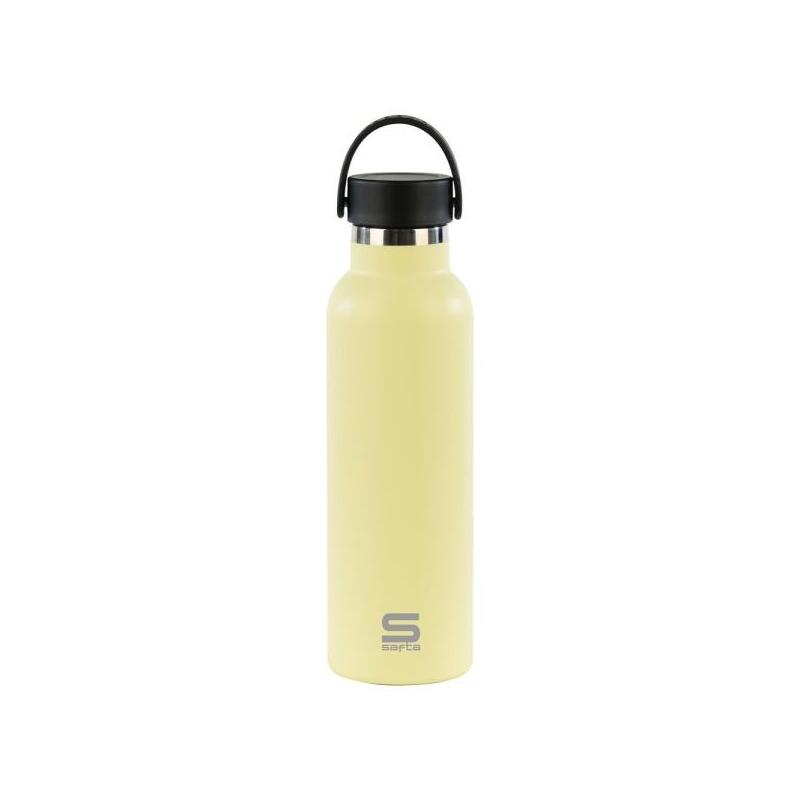 Safta Botella Termo De 600ml - Acero Inoxidable - Asa Superior - Amarillo